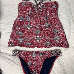 Lucky Brand Navy and Red Swimwear